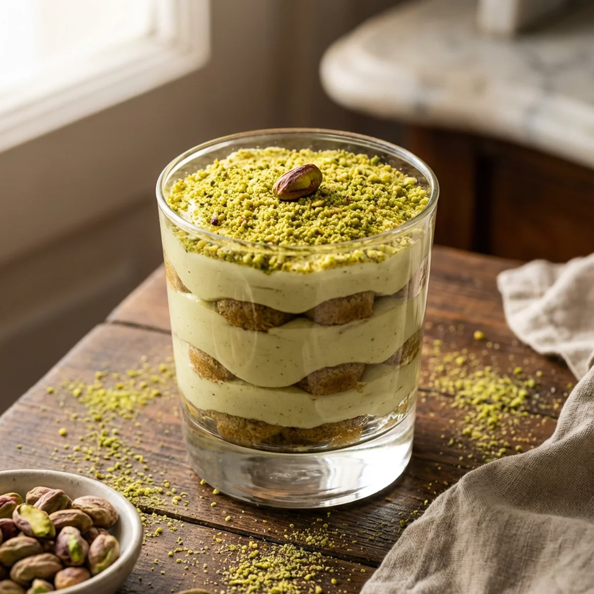 Tiramisu pistacchio, plat signature de Terra d'Italia Lyon