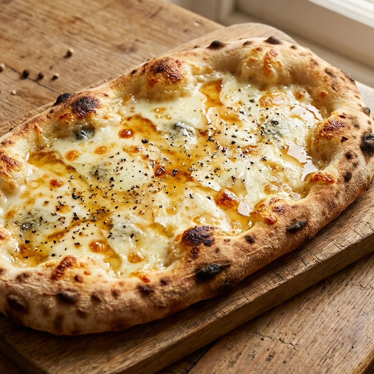 Pizza tre formaggi, plat signature de Terra d'Italia Lyon